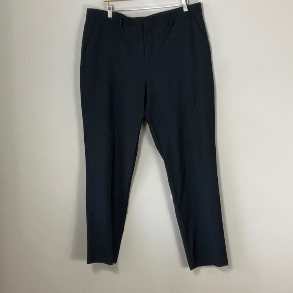 Express men’s slim flat front dress pant black